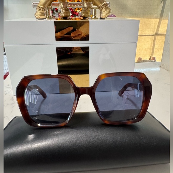 SALE✨CHRISTIAN DIOR blonde Havana DiorMidnight S2F Geometric Sunglasses - Picture 17 of 17